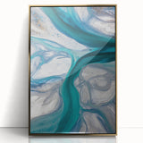 Framed acrylic artwork showcasing a stunning desert landscape with golden dunes, perfect for modern home decor. The piece highlights rich textures and warm colors, adding elegance to any space.