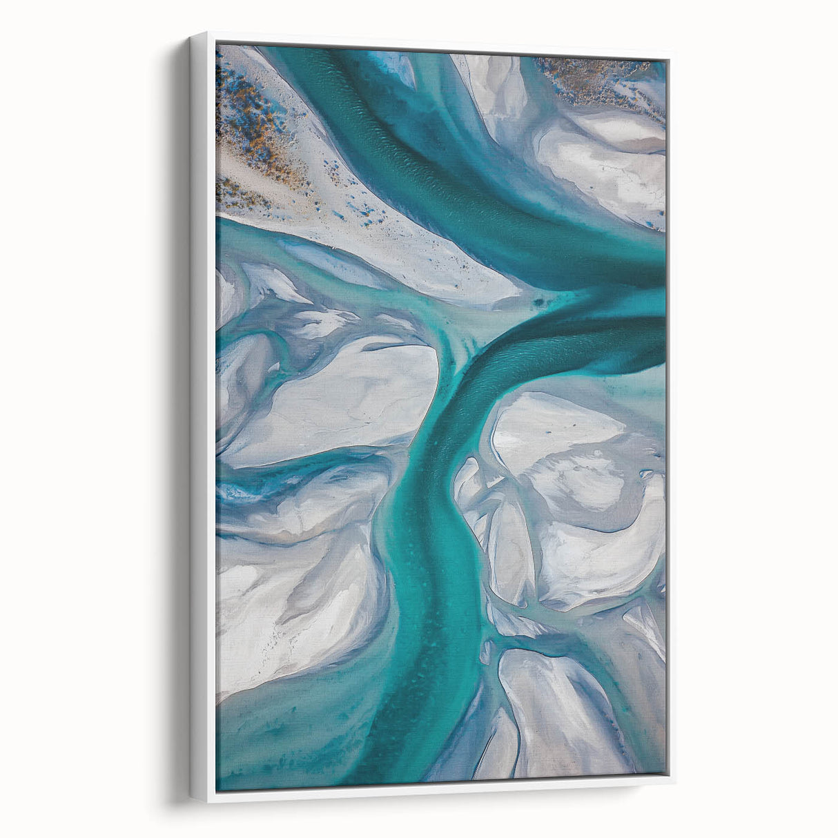 Framed canvas artwork showcasing serene sand dunes landscape in soft beige and white tones, perfect for modern home decor and creating a calming atmosphere.