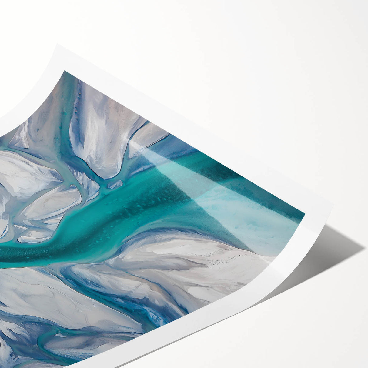 Desert landscape canvas print showcasing vibrant golden dunes under a clear blue sky, elegantly rolled and ready for display in a modern setting, perfect for home decor.