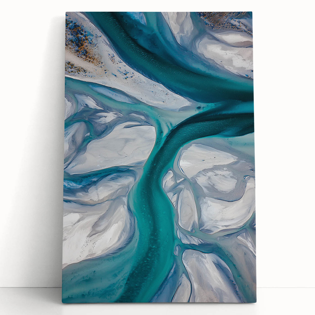 Stretched canvas artwork depicting serene desert dunes at sunset, showcasing soft sand textures and warm hues, perfect for enhancing interior decor.