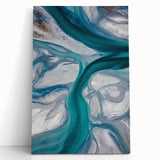 Stretched canvas artwork depicting serene desert dunes at sunset, showcasing soft sand textures and warm hues, perfect for enhancing interior decor.