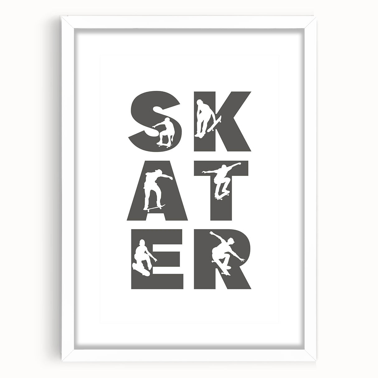 Skater Typography Art Print – Dynamic Skateboarding Wall Art Canvas