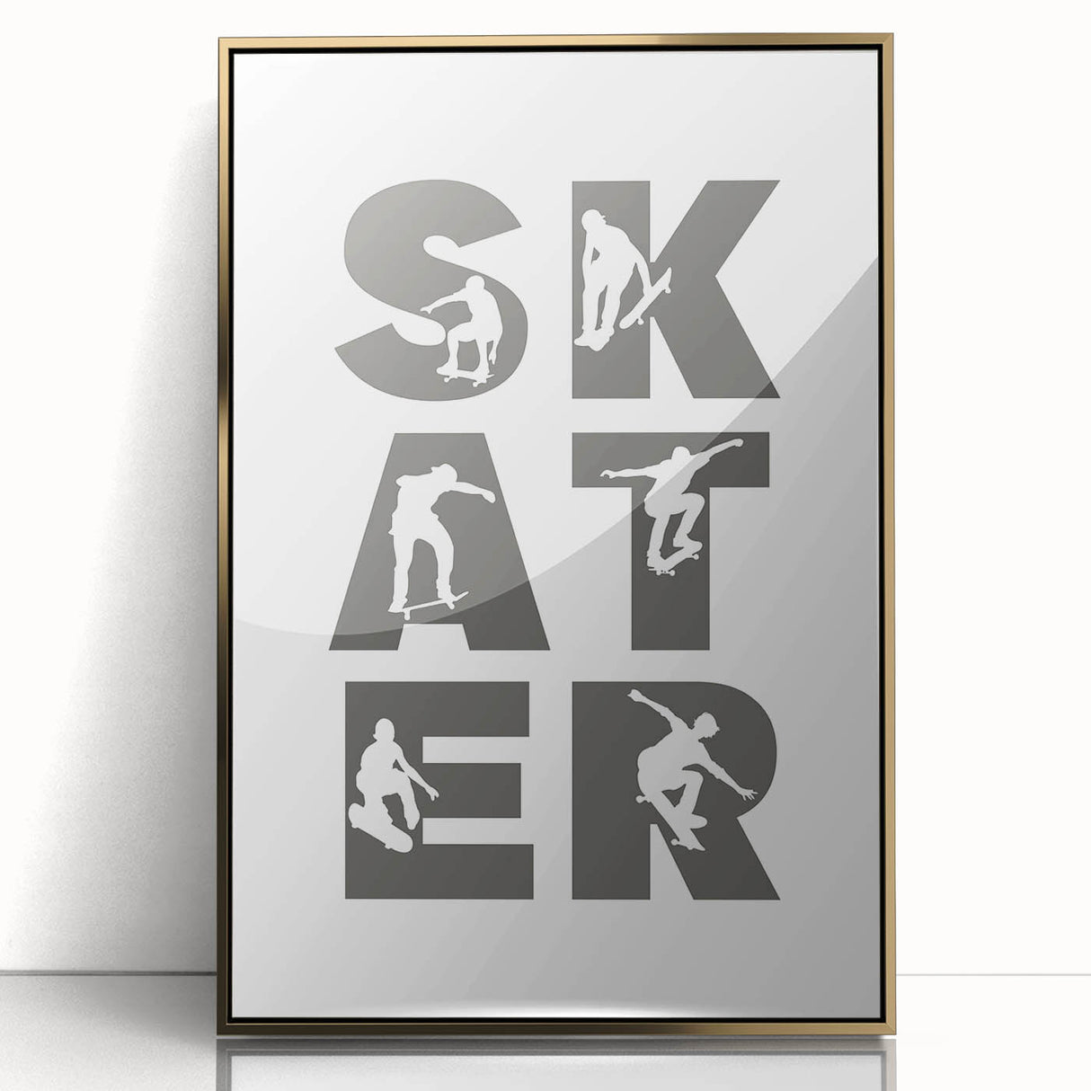 Skater Typography Art Print – Dynamic Skateboarding Wall Art Canvas