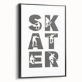 Skater Typography Art Print – Dynamic Skateboarding Wall Art Canvas