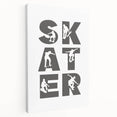 Skater Typography Art Print – Dynamic Skateboarding Wall Art Canvas
