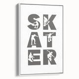 Skater Typography Art Print – Dynamic Skateboarding Wall Art Canvas