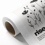 Monochrome Motivational Typography Art Print - "Rise" Canvas