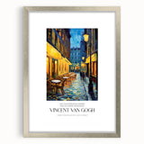 Textured art print of an abstract design in vibrant blue and yellow hues on a framed canvas, suitable for bedroom decor.