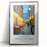Mid-century modernist art depicting a Van Gogh impressionist style in vibrant colors on a framed acrylic.