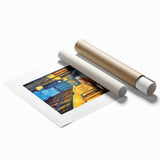 Extra large, rolled canvas featuring Van Gogh's impressionist floral art in vibrant colors.