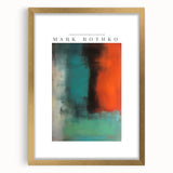 Extra large abstract art print in warm earth tones on textured canvas, framed with a gold mat.
