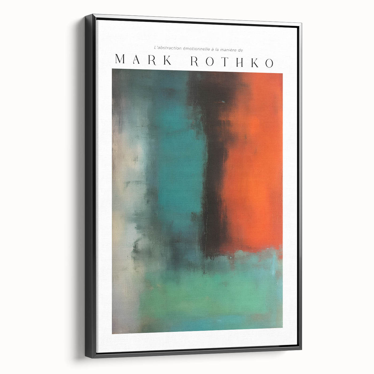 Black and white wall art featuring a minimalist landscape painting on framed canvas, ideal for bedroom decor.