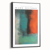Black and white wall art featuring a minimalist landscape painting on framed canvas, ideal for bedroom decor.