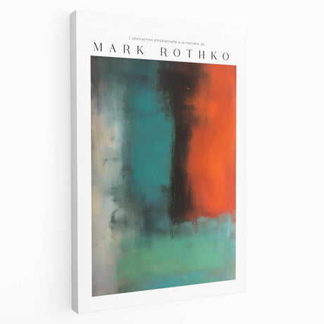Large canvas print depicting a Rothko-inspired abstract design in deep red and black tones, suitable for kitchen wall art.