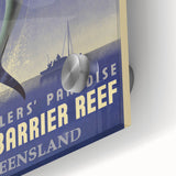 Great Barrier Reef Retro Travel Poster | Fishing Paradise Art