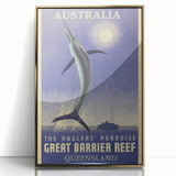 Great Barrier Reef Retro Travel Poster | Fishing Paradise Art