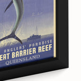 Great Barrier Reef Retro Travel Poster | Fishing Paradise Art