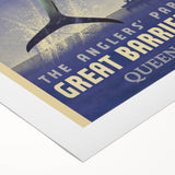 Great Barrier Reef Retro Travel Poster | Fishing Paradise Art