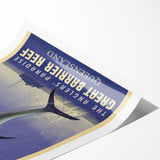 Great Barrier Reef Retro Travel Poster | Fishing Paradise Art