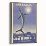 Great Barrier Reef Retro Travel Poster | Fishing Paradise Art