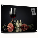 Wine & Cheese Elegance - Sophisticated Kitchen Wall Art