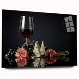 Wine & Cheese Elegance - Sophisticated Kitchen Wall Art