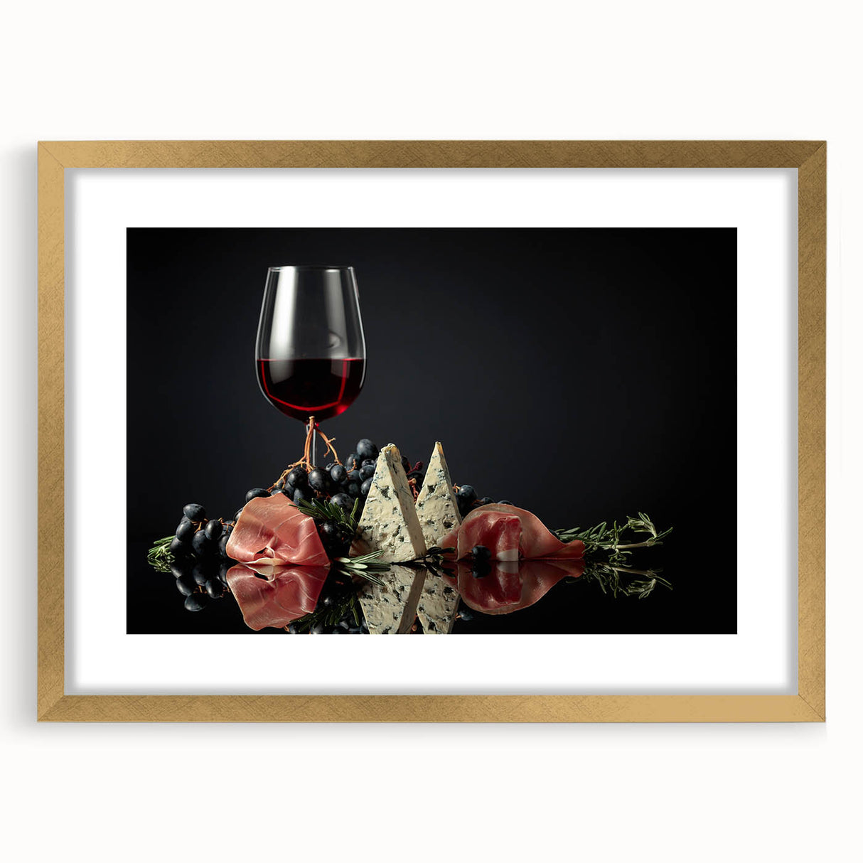 Wine & Cheese Elegance - Sophisticated Kitchen Wall Art