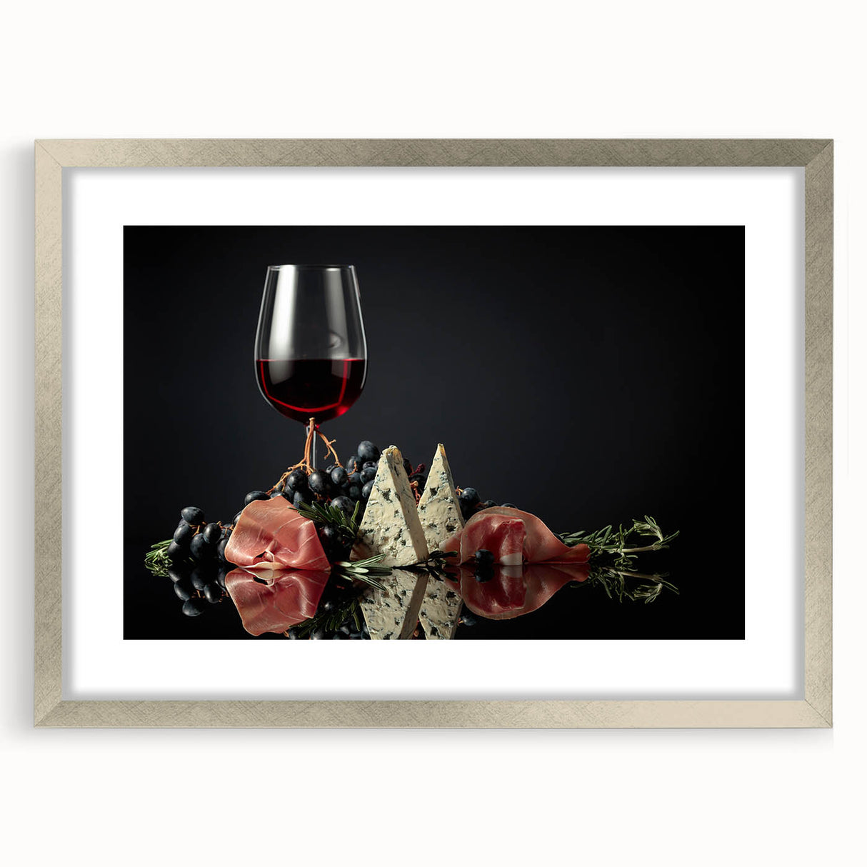 Wine & Cheese Elegance - Sophisticated Kitchen Wall Art