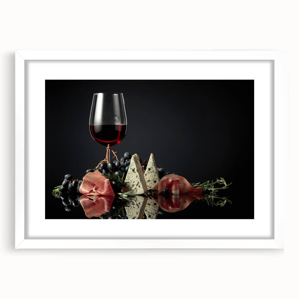 Wine & Cheese Elegance - Sophisticated Kitchen Wall Art
