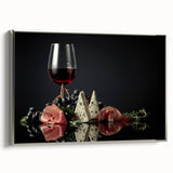 Wine & Cheese Elegance - Sophisticated Kitchen Wall Art