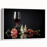 Wine & Cheese Elegance - Sophisticated Kitchen Wall Art