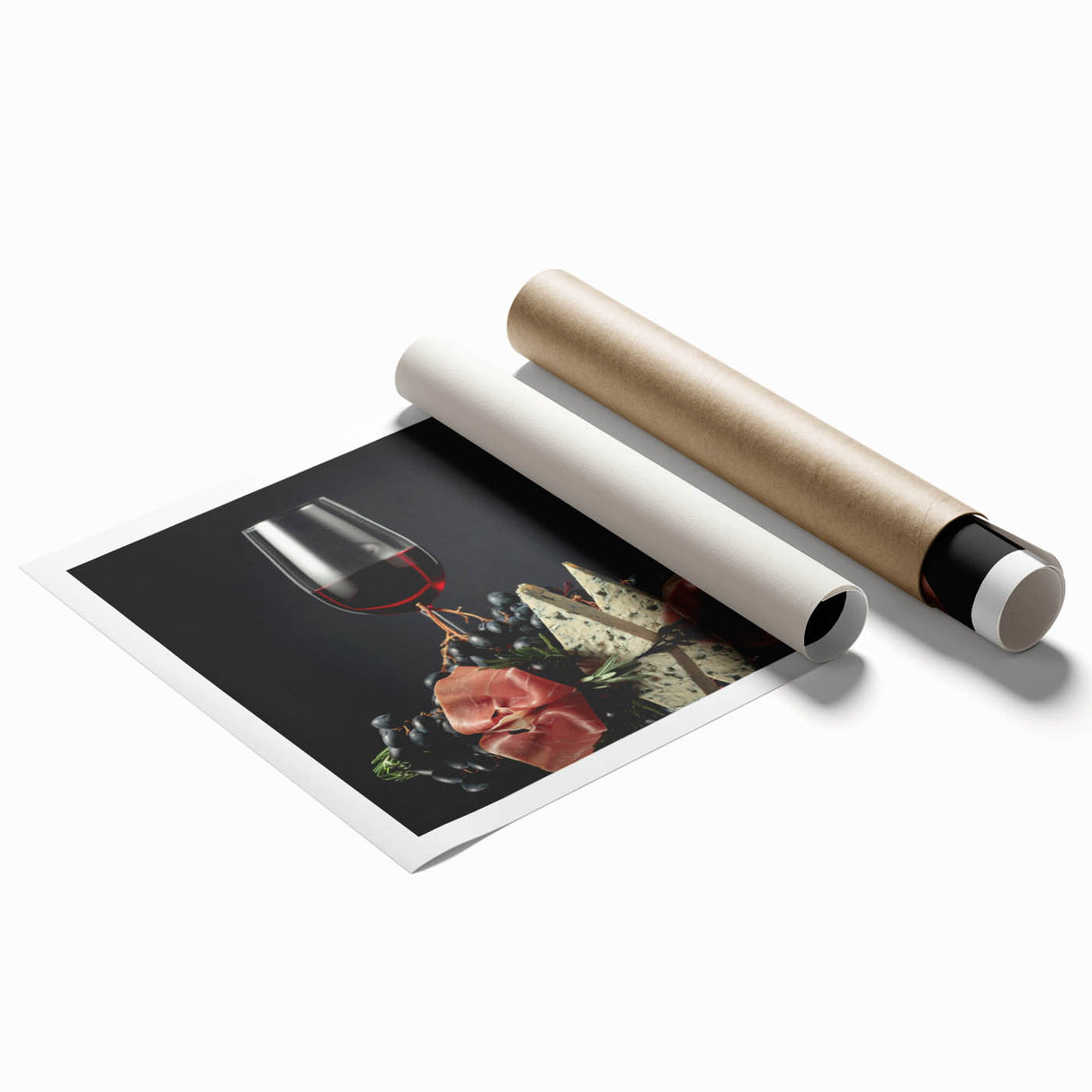 Wine & Cheese Elegance - Sophisticated Kitchen Wall Art