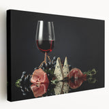 Wine & Cheese Elegance - Sophisticated Kitchen Wall Art