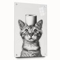 Bathroom Wall Art - Cat with Toilet Paper Hat