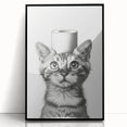 Bathroom Wall Art - Cat with Toilet Paper Hat