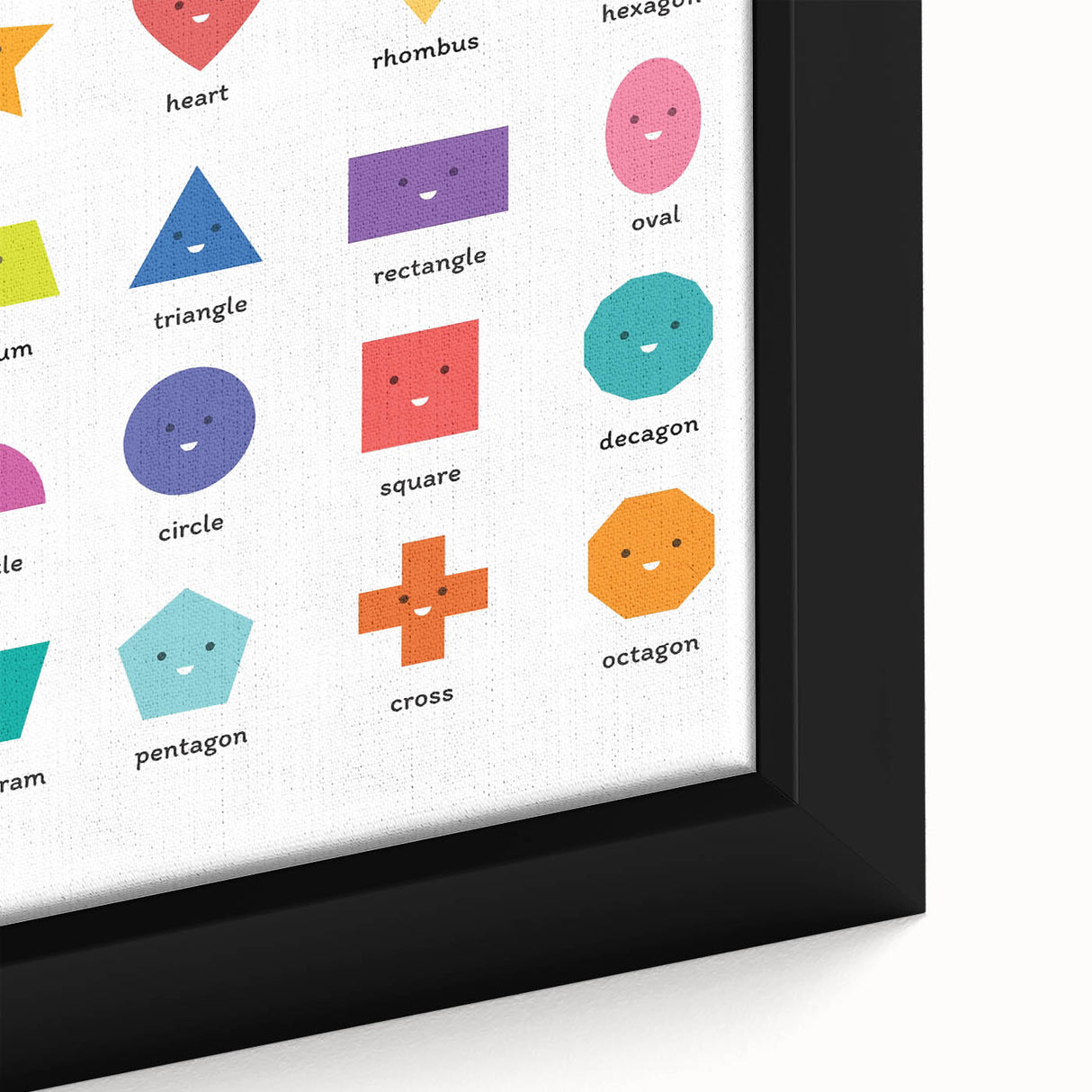 Shapes Kids Educational Wall Art – Fun Learning Poster