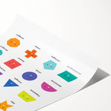 Shapes Kids Educational Wall Art – Fun Learning Poster