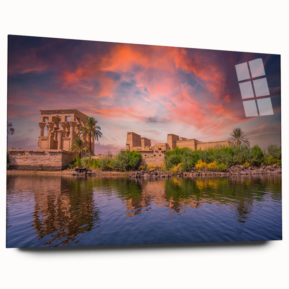 Large abstract wall art depicting the African scenery in muted earth tones on acrylic glass.