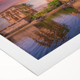 Art deco poster of an Egyptian landscape in muted earth tones on rolled canvas, suitable for dining room decor.