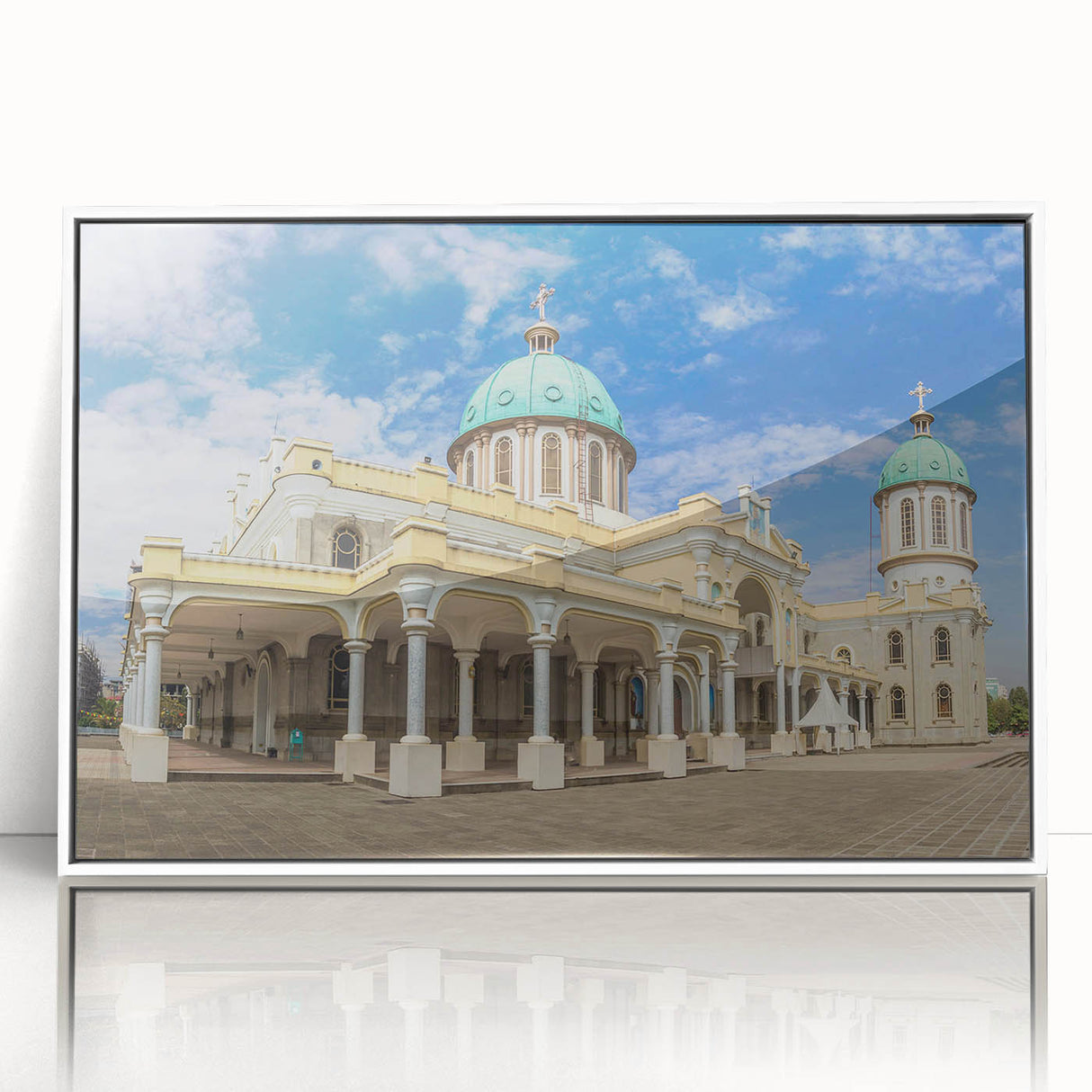 Framed acrylic print featuring an Ethiopian landscape in muted earth tones, ideal for modern art wall decor.