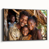 Black and white landscape art painting of Madagascar on framed canvas, ideal for bedroom wall decor.