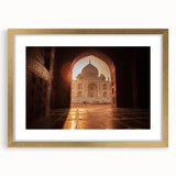 Textured abstract art print depicting a Moroccan landscape in earthy tones on a framed canvas, ideal for bedroom art.