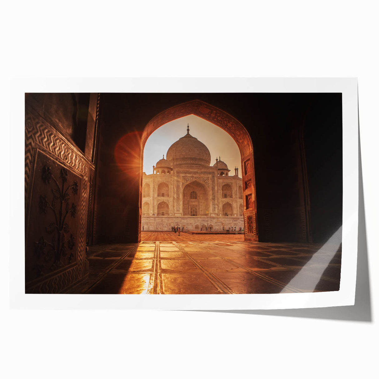 Extra large rolled print of Moroccan scenery with vibrant floral elements, ideal for art wall dining room.