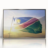 Large art print of Namibian landscape in muted earth tones on framed acrylic, ideal for modern art wall decor.