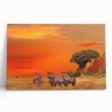 Black and white photograph of Tanzanian scenery on large stretched canvas, ideal for kitchen wall art.