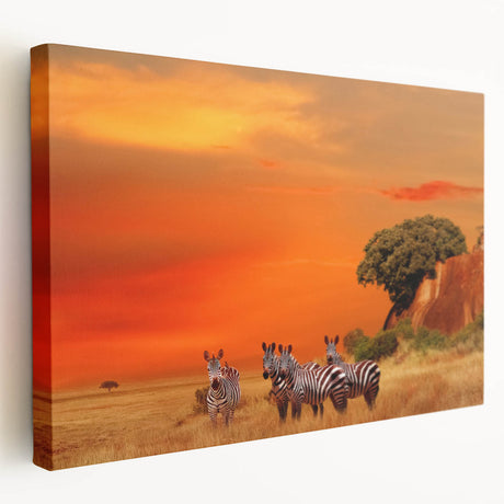 Large canvas print of a Tanzanian landscape, featuring earthy tones, ideal for kitchen wall art.