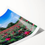 Extra large wall art featuring line art flowers in muted earth tones on rolled canvas, ideal for large living room decor.