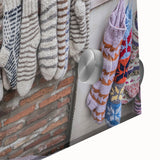 Large abstract wall art in mid-century modernist style, featuring muted earth tones on acrylic glass.