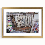 Extra large abstract art print featuring textured scenery of Asia in Georgia with a gold frame, ideal for living room decor.