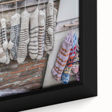 Extra large framed canvas featuring a textured, colorful Asian landscape in black, ideal for living room decor.